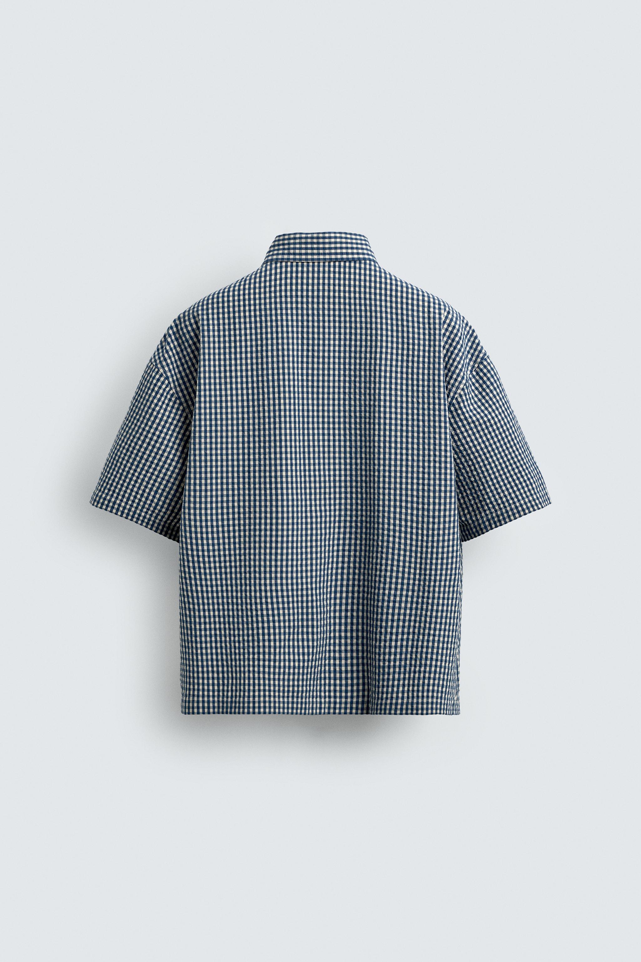 BOXY FIT PLAID SHIRT WITH CONTRAST PATCHES